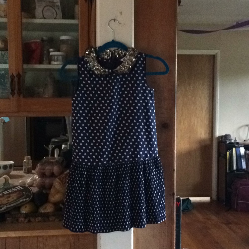 Blue heart print dress